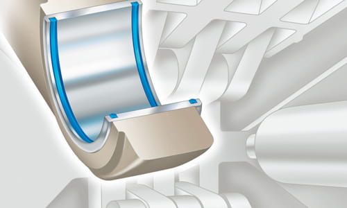Nahaufnahme einer eingebauten Deckeldichtung als Querschnitt von Freudenberg Sealing Technologies